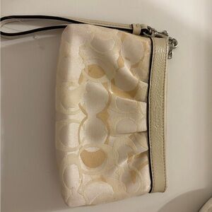 Coach Ivory and Beige Wristlet